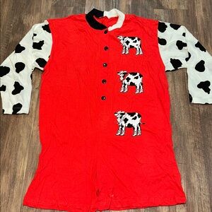 Vintage Printemps Cow Print Romper‎ no size but fits a LG